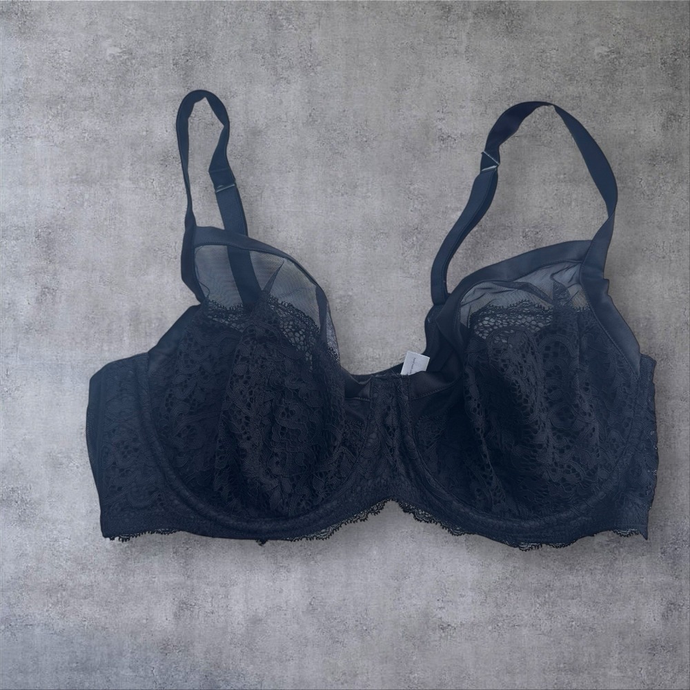Cacique Sexy Collection Lightly Lined Support Balconette Bra‎ Black Lace 40DD